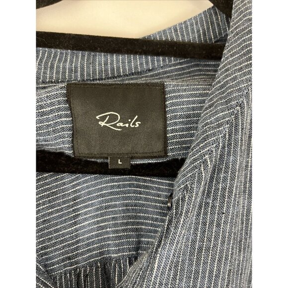 Rails Juliette Salem Stripe Linen-Rayon Midi Dress Women’s Size L - Picture 5 of 16